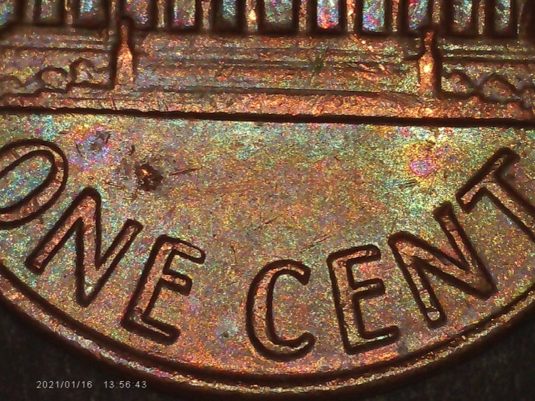 1969-D-Penny-Rainbow-Finish?-Floating-Roof?-No-FG?-Help-Identify-Guys?