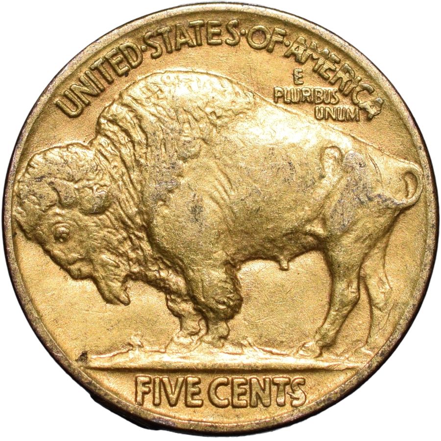 Common-Twentieth-Century-Coins-Of-Gold-Color,-But-Not-Gold.