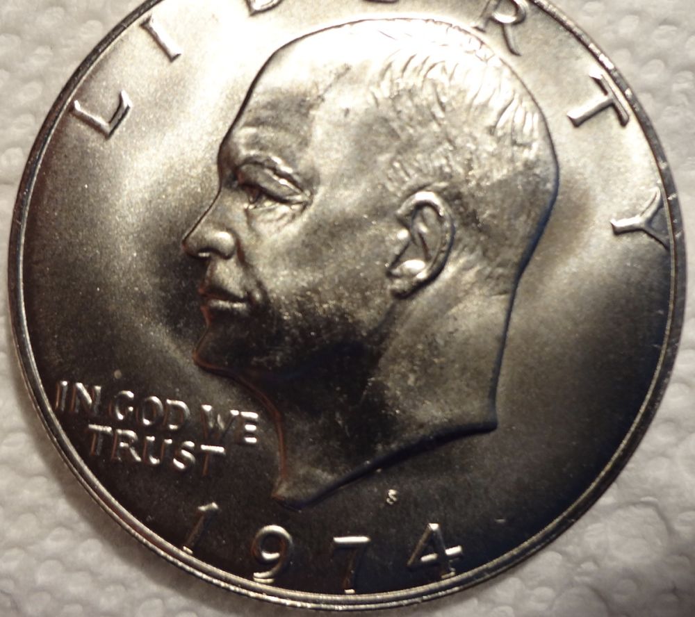 1974--S-Eisenhower-Blue-Ike-Dollar-#3...-Misaligned?