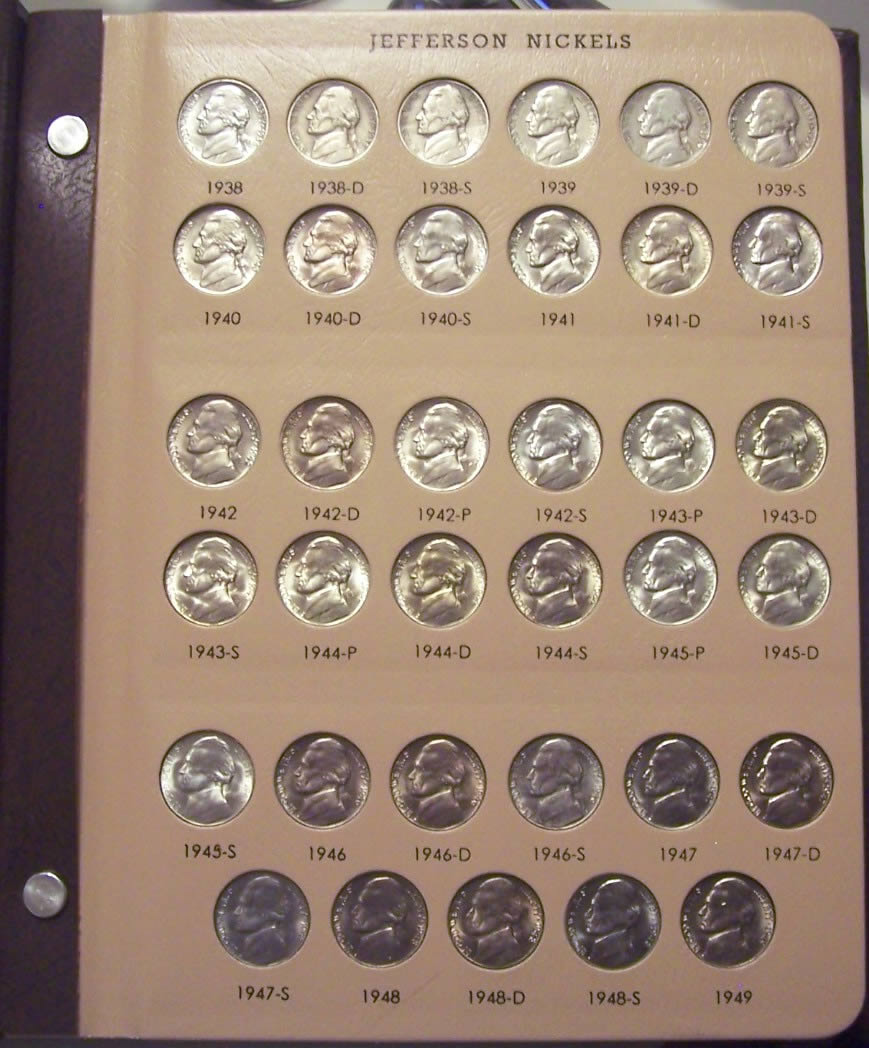 Jefferson-Nickel-Dansco-Album-#8113-1st-Page-Completed