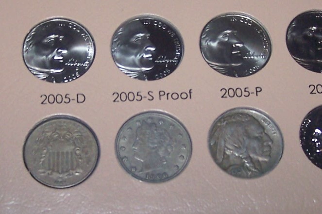 Jefferson-Nickel-Album-For-A-Short-Nickel-Type-Set,-&-Shield-Nick-Grade