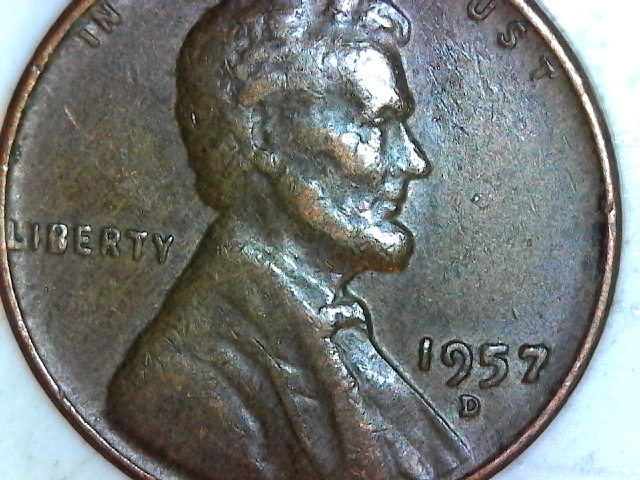 2-More-1957-D's-Cents-With-Bottom-Filled-B's