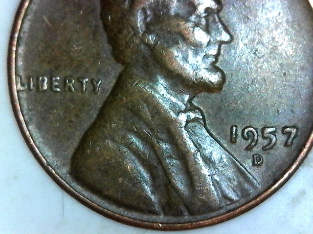 2-More-1957-D's-Cents-With-Bottom-Filled-B's