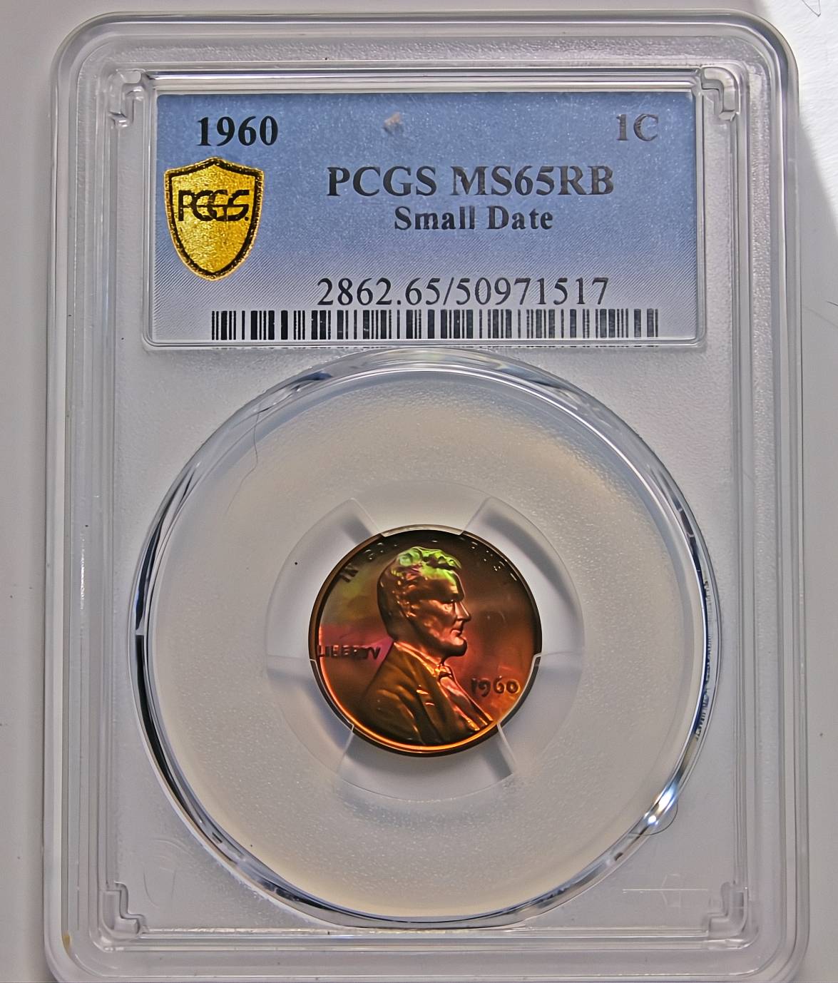 Toned-1960-Small-Date-Lincoln-Cent-For-Grading