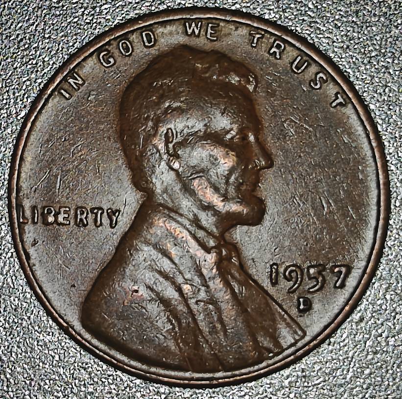 1957-D-Lincoln-Cent---BIE-With-A-Few-Chips