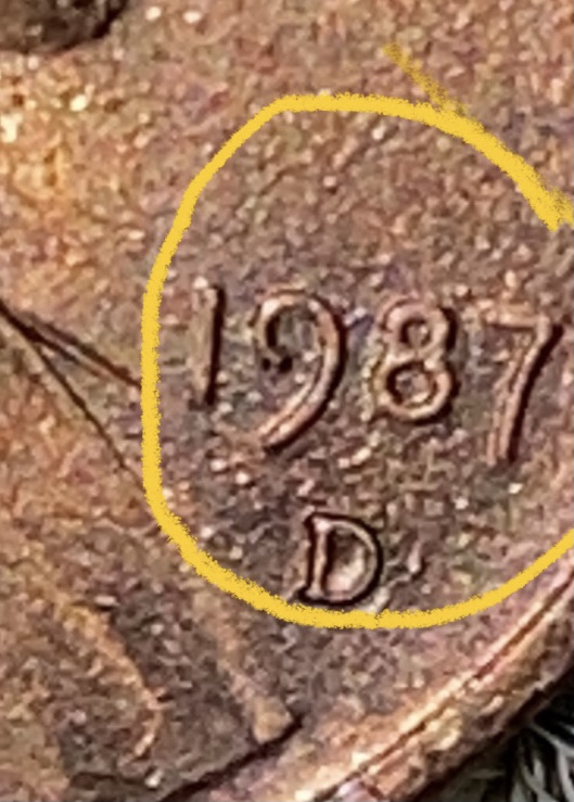 1987-D-Lincoln-Cent-DDO-/-DDR-And-2-I's-In-Liberty