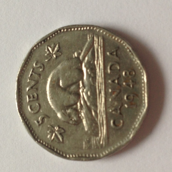 1948-5-Cent-Piece-Stamped-With-The-Letter-K