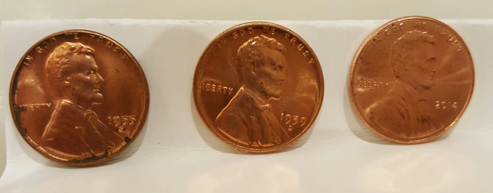 3-BU-Pennies-In-Change.-3-Different-Reverses.