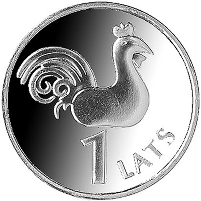 Latvia-1-Lats-2005-Rooster