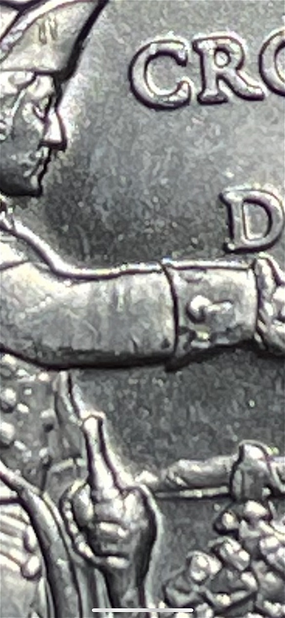 2021-Washing-Crossing-The-Deleware--Error-On-Cuff-Link-/-Washingtons-Cheek?
