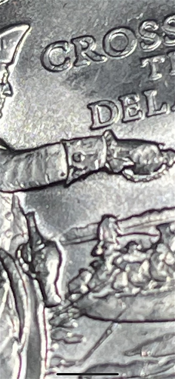 2021-Washing-Crossing-The-Deleware--Error-On-Cuff-Link-/-Washingtons-Cheek?