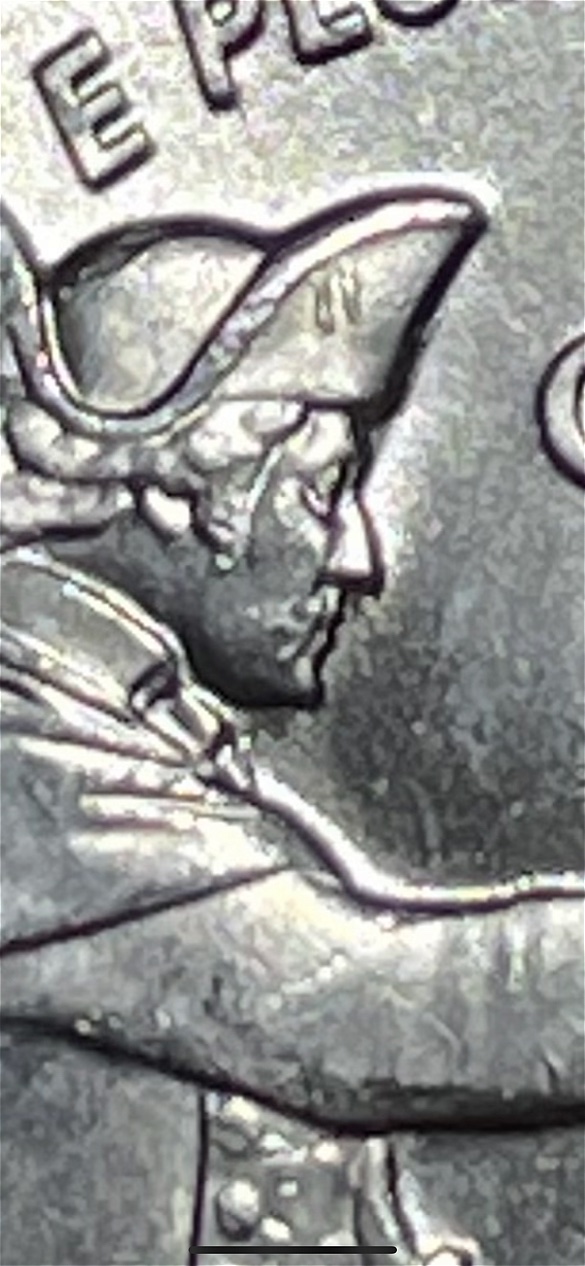2021-Washing-Crossing-The-Deleware--Error-On-Cuff-Link-/-Washingtons-Cheek?