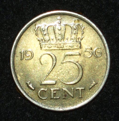 Netherlands-10-Cents-1960-S,-Gold-Coloured-Reverse