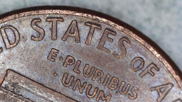 1987-Penny-Coin-Error--Bad-Strike--Silver-Tint