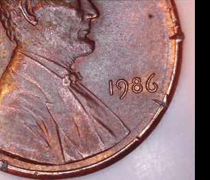 1986--P-Lincoln-Penny-Cuts/Slices-Done-From-Mint-Or-Public-Please!!