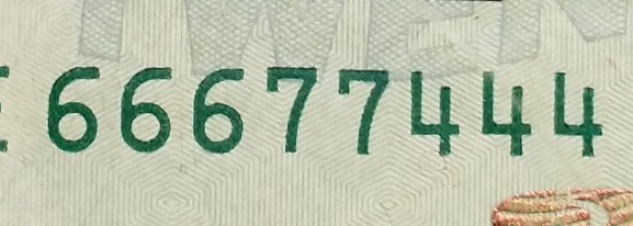 US-$20-W/Triple-Double-Triple-Serial-Number