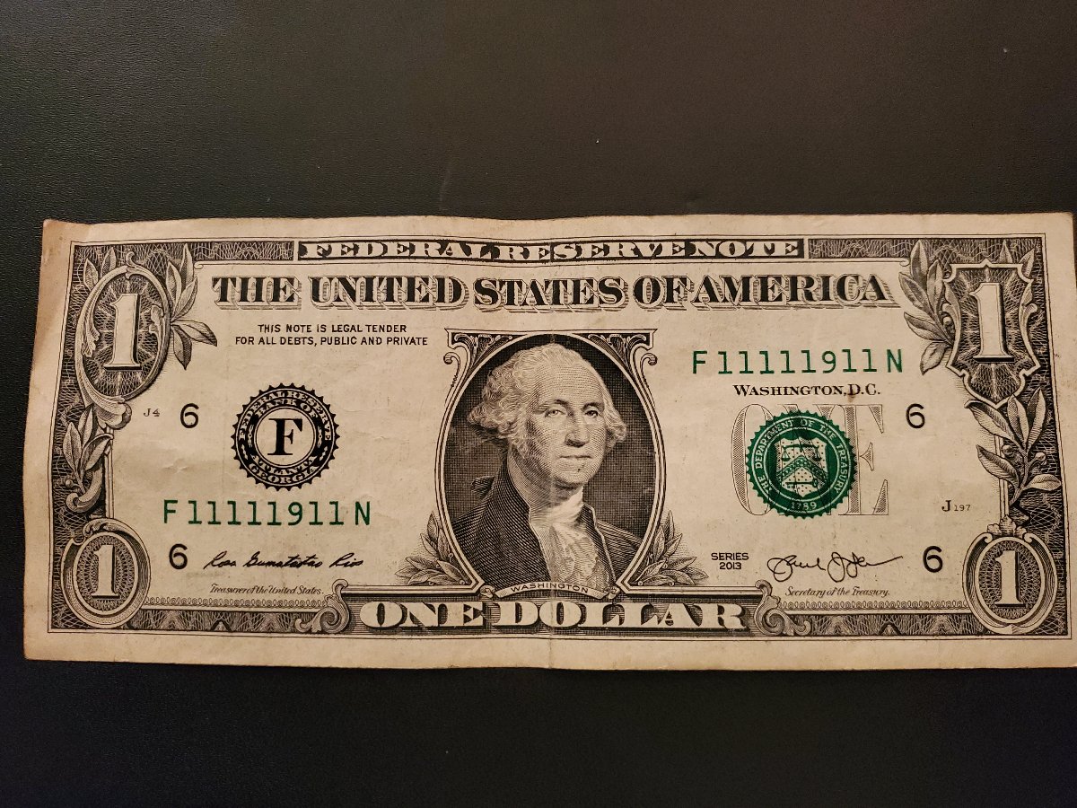 Rare-Serial-Number-$1-7-Of-A-Kind-2013-Series