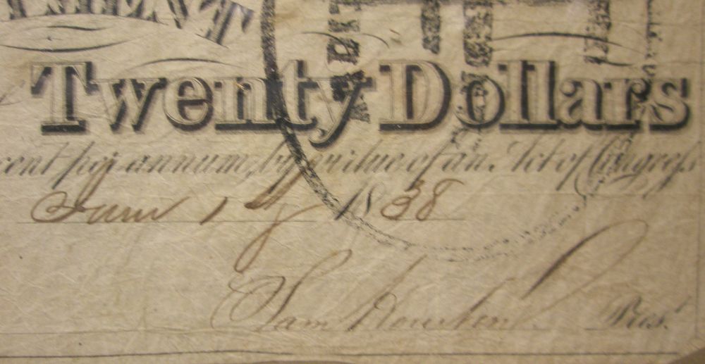 Republic-Of-Texas-$20-Bill.-Authentic?
