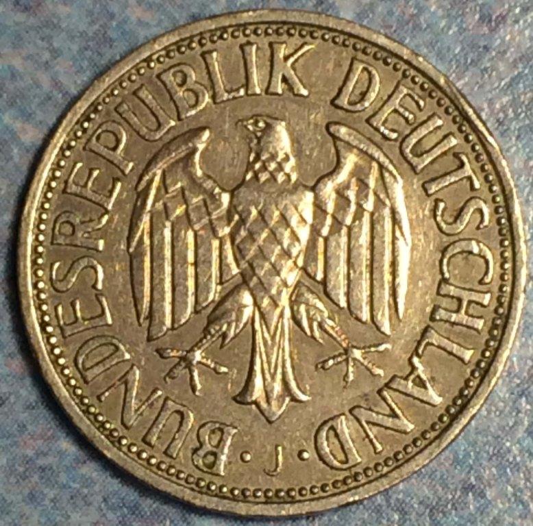 1956-J-1-Deutsche-Mark---Damaged-Or-Error-Coin