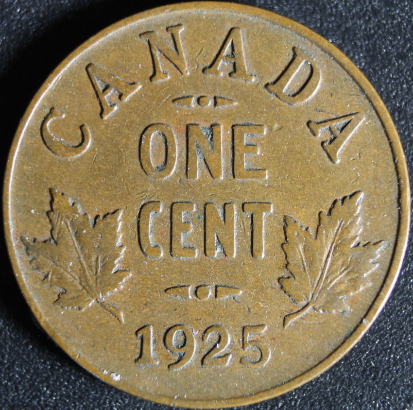 1925-George-V-Cent-With-Rim-Ding-For-Grading-Please.