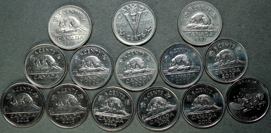 1922-2017-Canada-Nickel-Date-Set...almost-Complete.