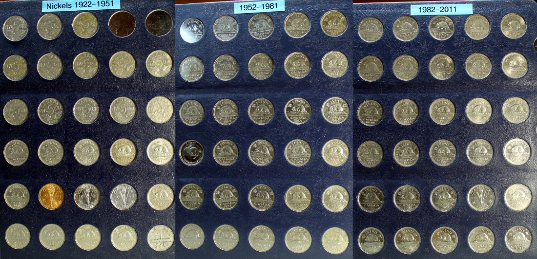 1922-2017-Canada-Nickel-Date-Set...almost-Complete.