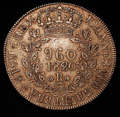 Brazil-1820r-960-Reis-KM-326.1---Overstrike-Error?