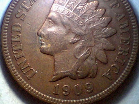 1909-S-Indian-Head-Cent-W/Lamination?