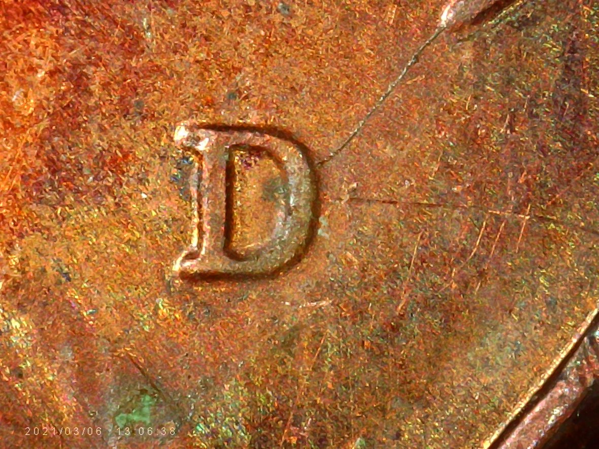 2013-D-Lincoln-Shield-Cent-With-Crazy-Toning-And-Texture.