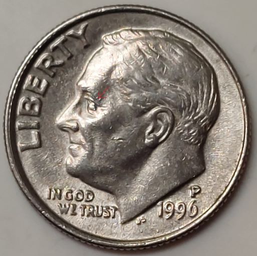 1996-P-Roosevelt-Dime-Die-Crack-And-Interesting-Feature-On-One-Of-The-Olive-Branches.