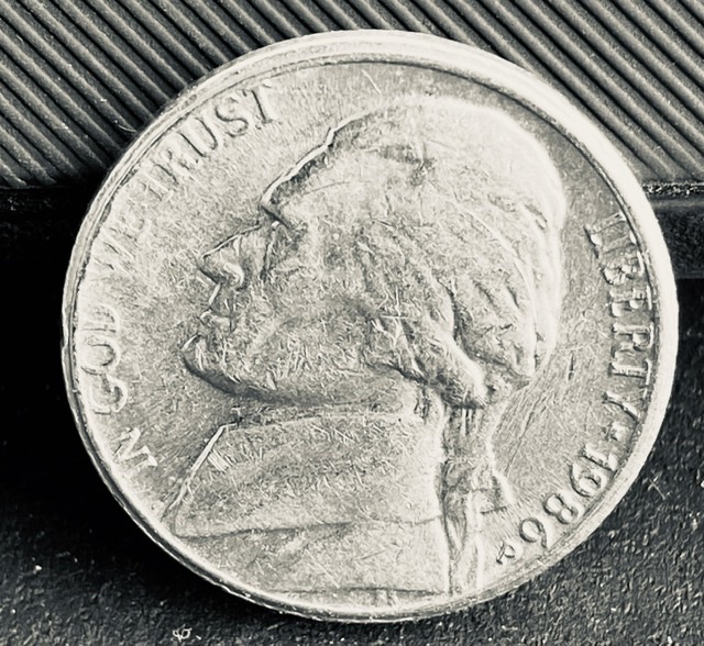 1986-P-Jefferson-Nickel---Worn-Die-Or-Something-Else