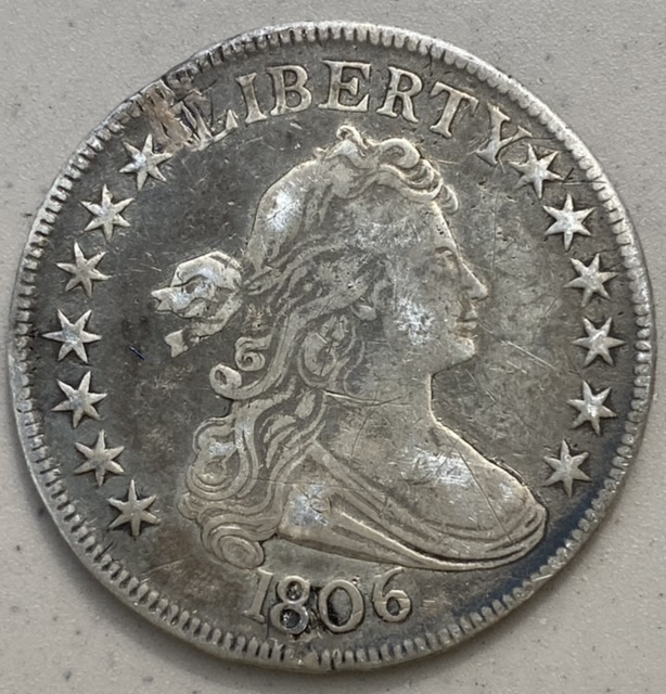 1806-Draped-Bust-Half---Pointed-6-W/Stem---Overton-118A