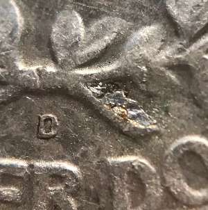 1964-D-Washington-Quarter,-Extra-Metal-Chunks-On-Reverse-Near-MM