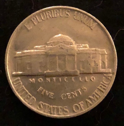 1960-Jefferson-Nickel,-Nice-Example-Of-Die-Deterioration-Doubling