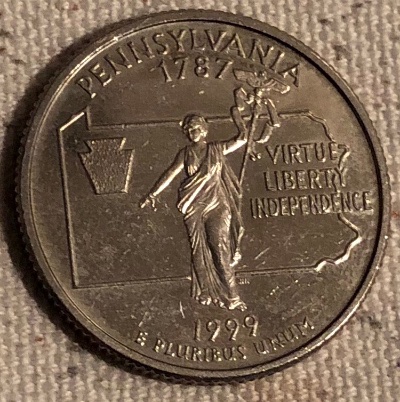 Picked-A-1999-S-Proof-Washington-Quarter-Pennsylvania-From-Circulation