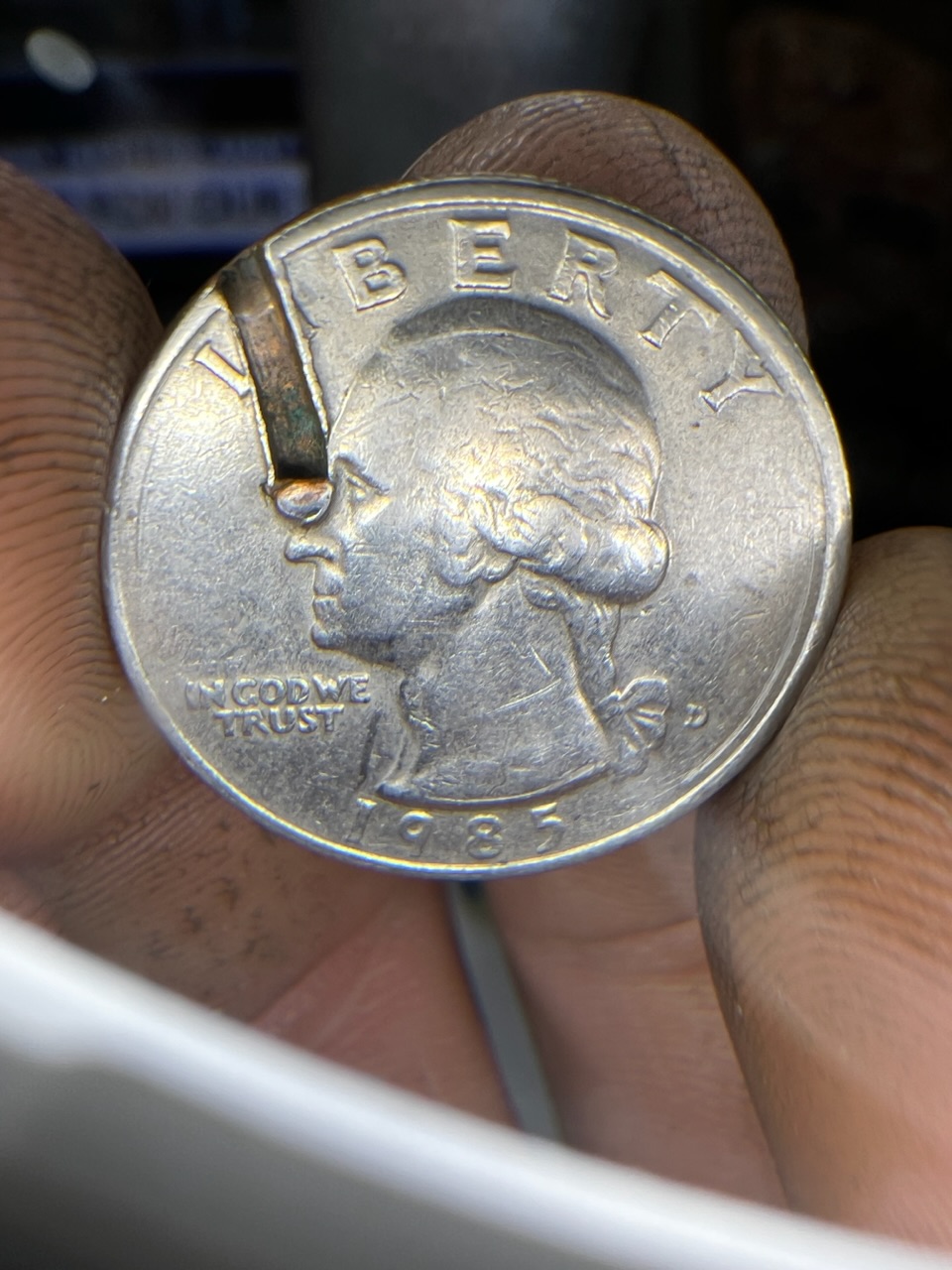1985-Washington-Quarter-W/Mint-Damage