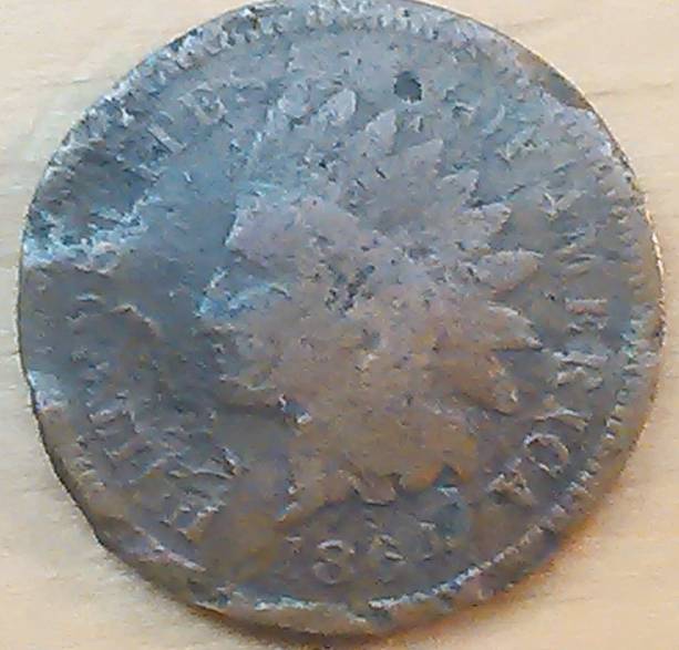 1864-Indian-Penny-Damaged