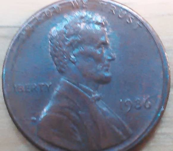 1986-Penny-Die-Chip-Or-Bubbling-Also-Rim-Error