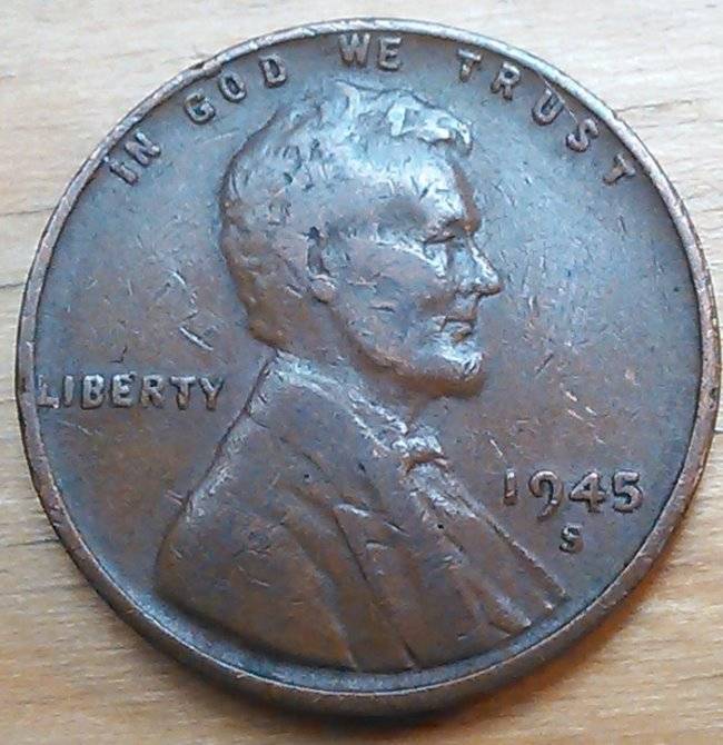 1945-S-Wheat-Cent-Reverse-Error-Or-Damage
