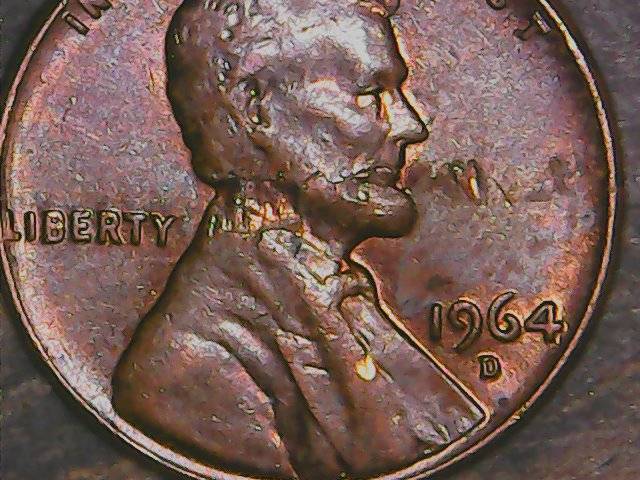 1964-D-Cent-Lamination-Error-On-Neck