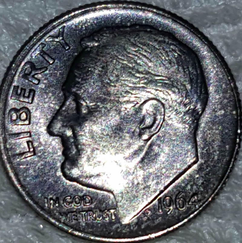 Toned-1964-Silver-Dime
