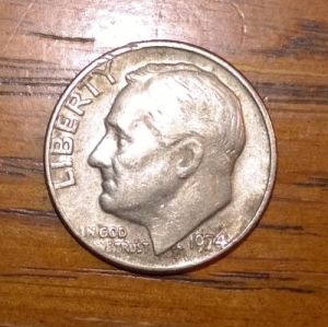 1974-Dime-W/Abnormalities