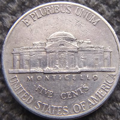 2001-P-DDR-Jefferson-Nickel-With-Damage