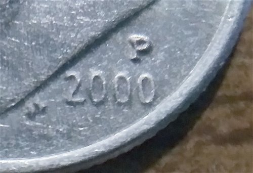 2000-P-Dime-Struck-Through-Something-With-Doubling