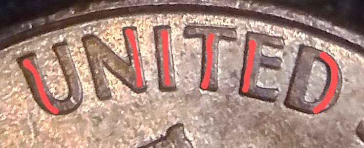 1999-D-Lincoln-Cent-With-Lines-In-The-Letters-Of-The-Reverse
