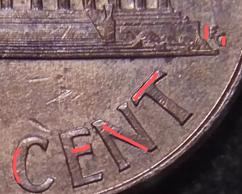 1999-D-Lincoln-Cent-With-Lines-In-The-Letters-Of-The-Reverse
