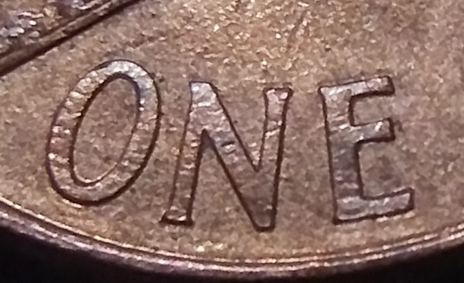 1999-D-Lincoln-Cent-With-Lines-In-The-Letters-Of-The-Reverse