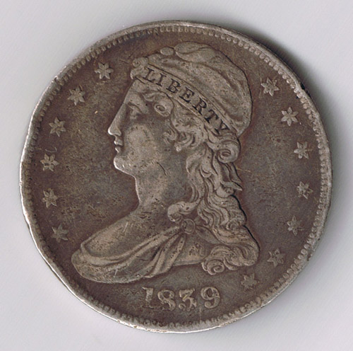 1839-Bust-Half