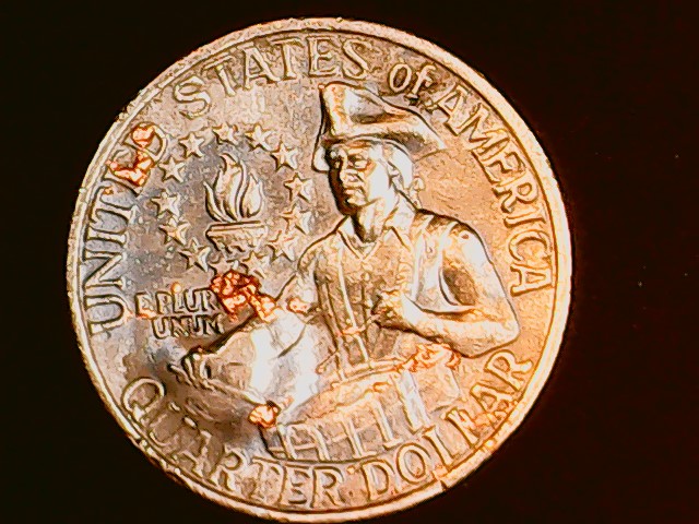 Trapped-Burnishing-Ball-?---1776-1976-Bicentennial-Quarter