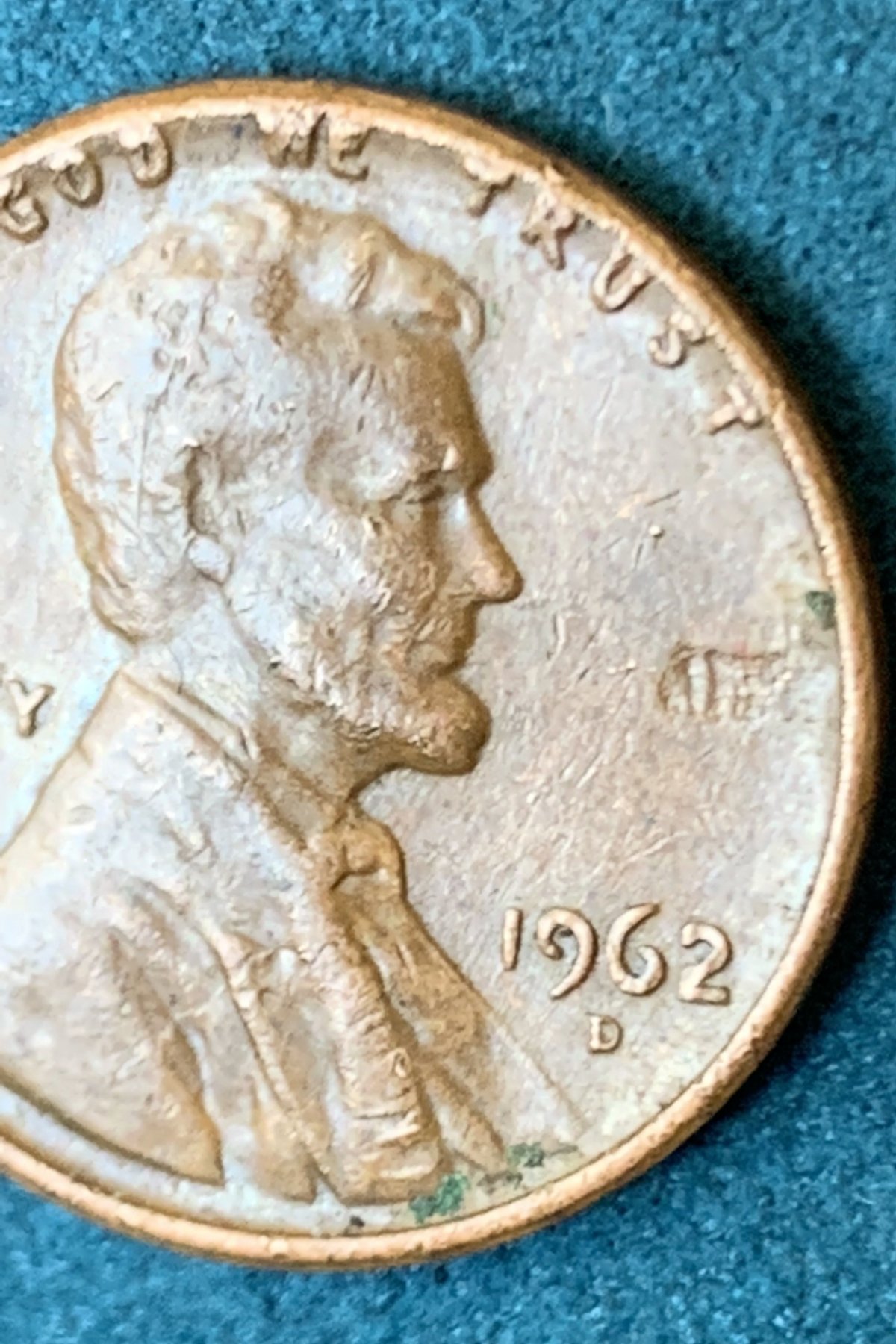 1962-D-Penny-Unique-Marks-/-Error